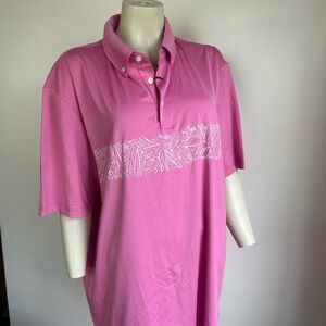 michel Rouen Pink Polo Shirt with White Pattern 2xl
